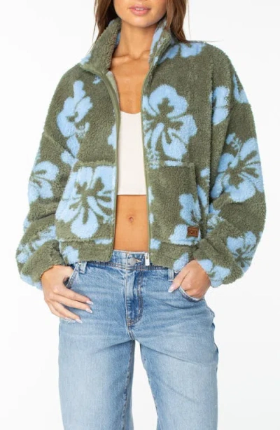 Roxy Cold Surf Fleece Jacket In Green