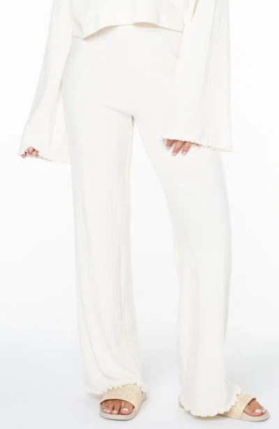 Roxy Cool Serenity Rib Knit Pants In Cloud Dancer