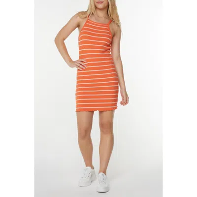 Roxy Cool Sunsetz Rib Minidress In Orange