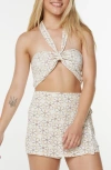 Roxy Cool Tropix Crop Halter Tank In Neutral