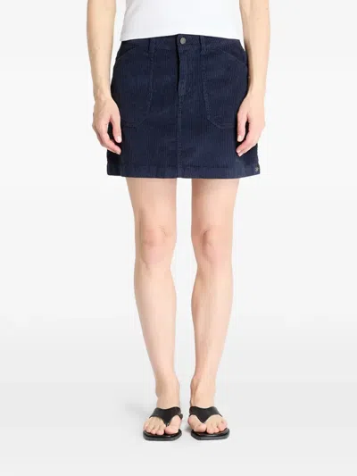 Roxy Corduroy Patch-pocket Mini Skirt In Blue