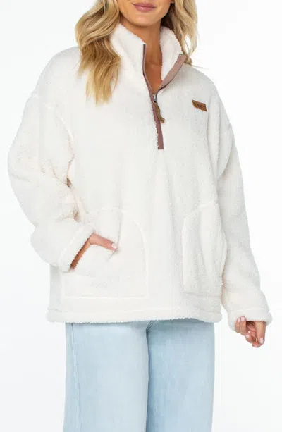 Roxy Cozy Day Half Zip Sweater In Parchment