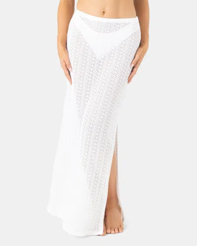 Roxy Crochet Pull On Maxi Skirt In White