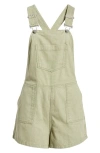 ROXY ROXY CRYSTAL COTTON TWILL SHORT OVERALLS