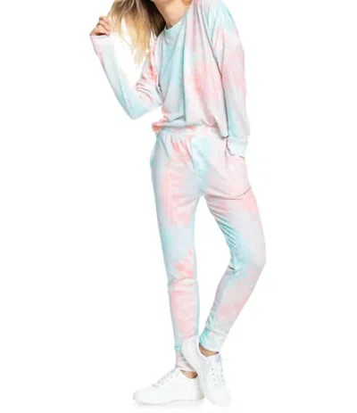 Roxy Current Mood Pants Peach Amber Nautilus Tie-dye In Tie Dye In White