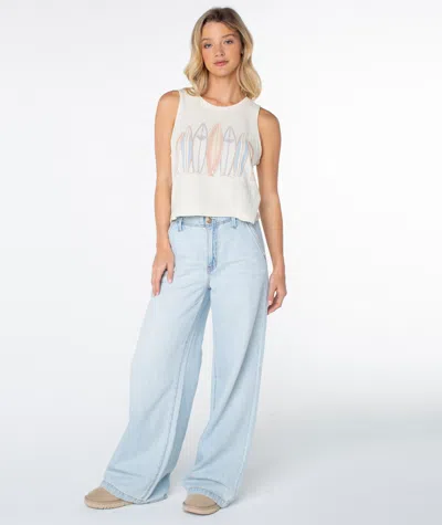 Roxy Dad Vibes Surfboard Wildflower Tank In Cloud Dancer Dad Vibes Surfboard