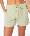 Roxy Dawn Light Drawstring Shorts In Gray