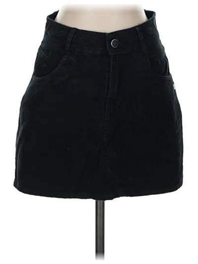 Pre-owned Roxy Denim Skirt In Black