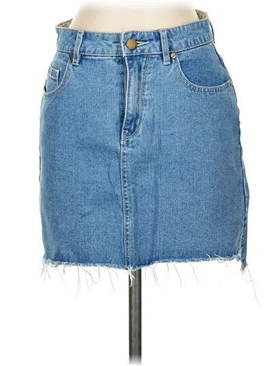 Pre-owned Roxy Denim Skirt In Blue
