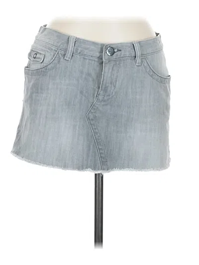 Pre-owned Roxy Denim Skirt In Gray
