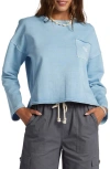 Roxy Doheny Crop Sweatshirt In Bel Air Blue