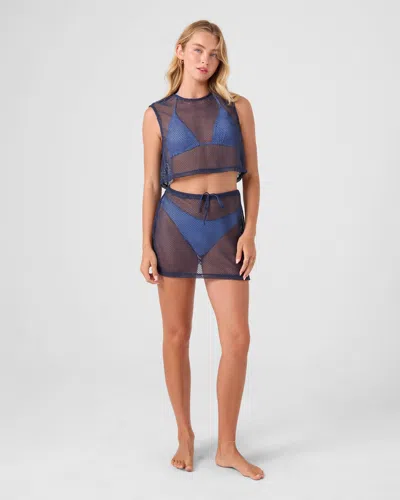 Roxy Don't Mesh With Me Skirt Cover Up In Blue