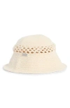 Roxy Down The Street Crochet Open Stitch Bucket Hat In Sand