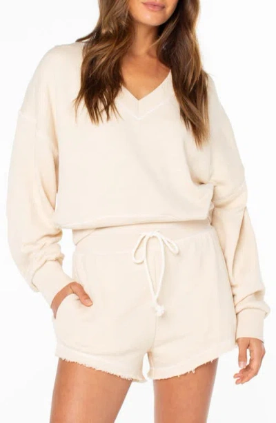 Roxy Dream Thing V-neck Sweatshirt In Neutral