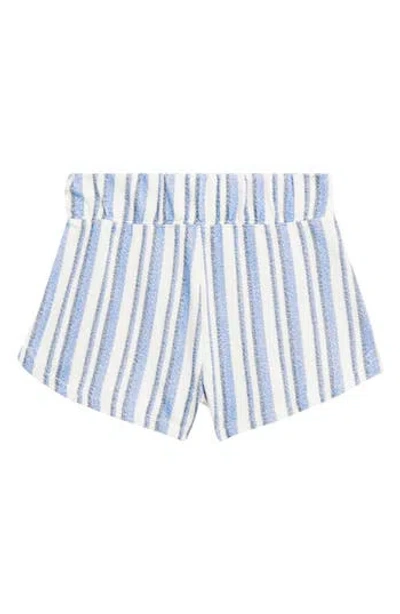 Roxy Drop A Wave Terry Shorts In Bijou Blue Small Silk Stripe