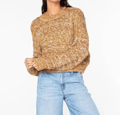 Roxy Enchanted Sky Crew Sweater In Buckthorn Brown / Snow White In Pink
