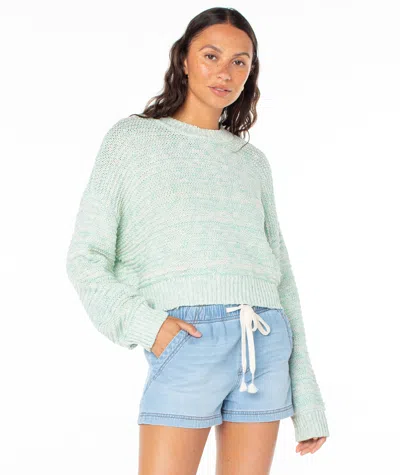 Roxy Enchanted Sky Crewneck Sweater In Green