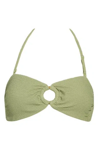 Roxy Essaouira Bandeau Bikini Top In Oil Green