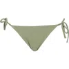 Roxy Essaouira High Leg Cheeky Bikini Bottoms In Oil Green