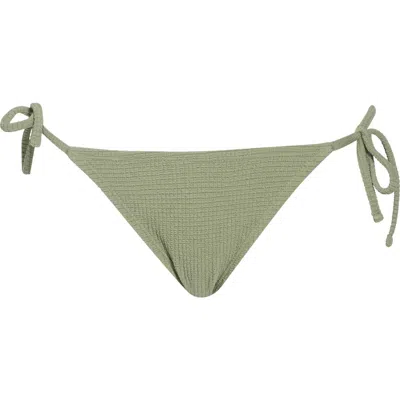 Roxy Essaouira High Leg Cheeky Bikini Bottoms In Oil Green