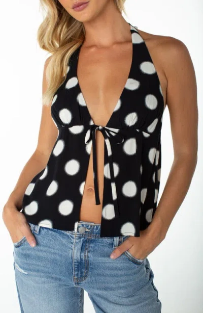 Roxy Fairweather Split Front Halter Top In Blue