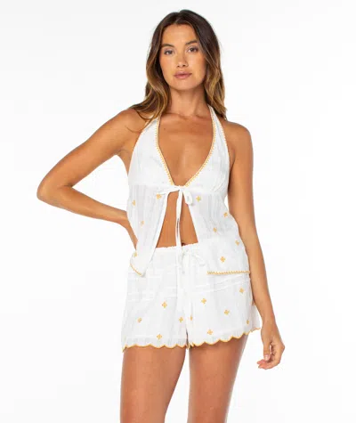 Roxy Fairweather Halter Top In White