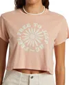 Roxy Feel Free Crop Tee In Coral In Pink
