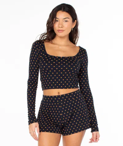 Roxy Feelin Cozy Top In Black