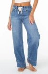 Roxy Finley Wide Leg Drawstring Jeans In Blue