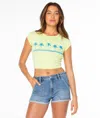 Roxy Five Palm Stripe Crop T-shirt In Multi