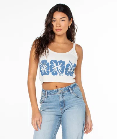 Roxy Flower Block Wanderer Tank In White