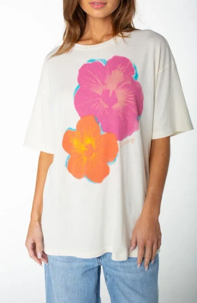 Roxy Flower Glow Oversize Cotton Graphic T-shirt In Multi