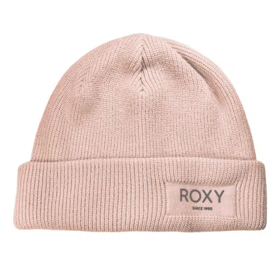 Roxy Folker Beanie In Pink Salt