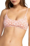 Roxy Fresco Tile Bralette Bikini Top In Cloud Fresco Tile