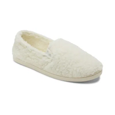 Roxy Fur Sure Slippers Womens White Cozy Round Toe Slip-on Sneaker Jobb1254