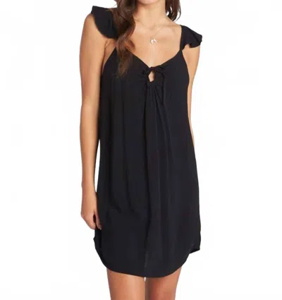 Roxy Future Thoughts Woven Strappy Mini Dress In Anthracite In Black