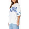 Roxy Game Day Oversize Graphic T-shirt In White
