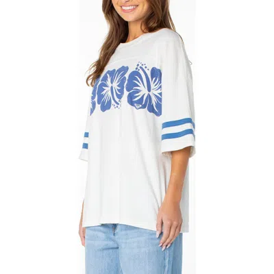 Roxy Game Day Oversize Graphic T-shirt In White