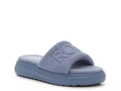 Roxy Gelato Platform Slide Sandal In Blue