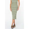 Roxy Gemma Midi Pencil Sweater Skirt In Green