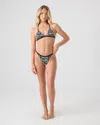 Roxy Geo Flower Fixed Cheeky Bikini Bottom In Animal Print