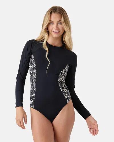 Roxy Geo Flower Surf Suit In Black