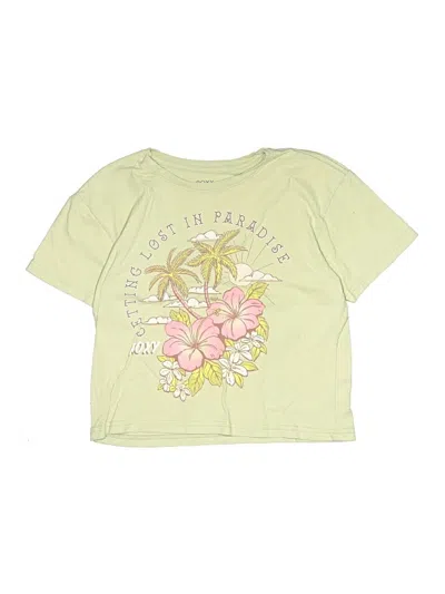 Pre-owned Roxy Girl Kids' Short Sleeve T-shirt In Green