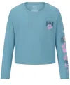 Roxy Girls 7-16 Hibiscus Trail Relaxed Long Sleeve T-shirt In Green
