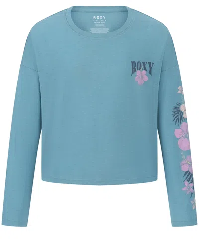 Roxy Kids' Girls 7-16 Hibiscus Trail Relaxed Long Sleeve T-shirt In Green
