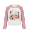 Roxy Girls 7-16 Off-the-road Raglan Sleeve T-shirt In Pink