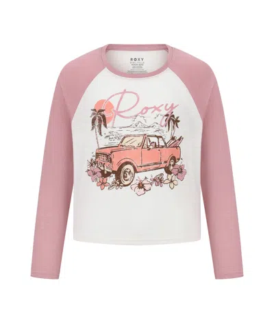 Roxy Kids' Girls 7-16 Off-the-road Raglan Sleeve T-shirt In Pink