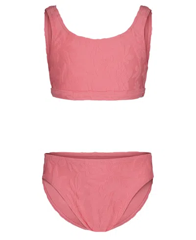 ROXY GIRLS' 7-16 FLORAL LOOP BIKINI TOP AND BOTTOM, 2-PIECE SET
