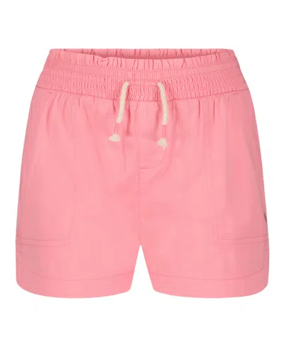 Roxy Kids' Girls' 7-16 Smocked Elastic Waist Twill Shorts In Pink