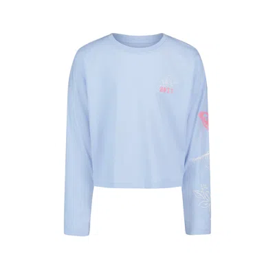 Roxy Girls' Coastal Journey Long Sleeve Tee In Blue